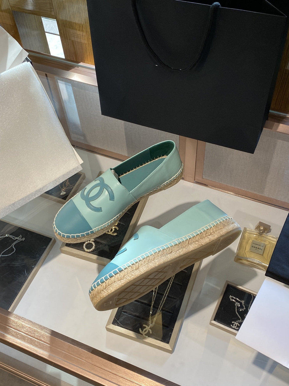 espadrilles sky blue lambskin