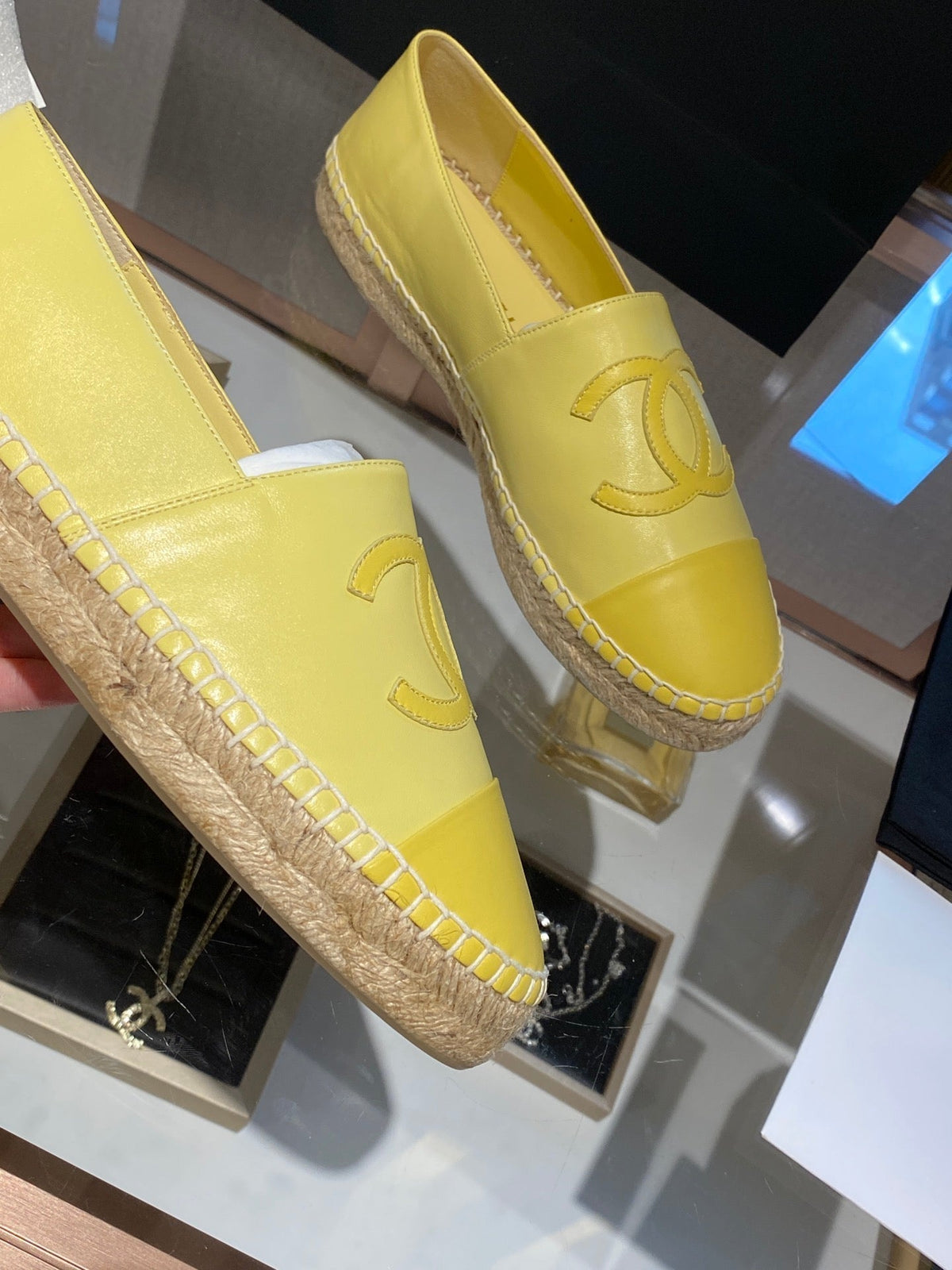 espadrilles yellow lambskin