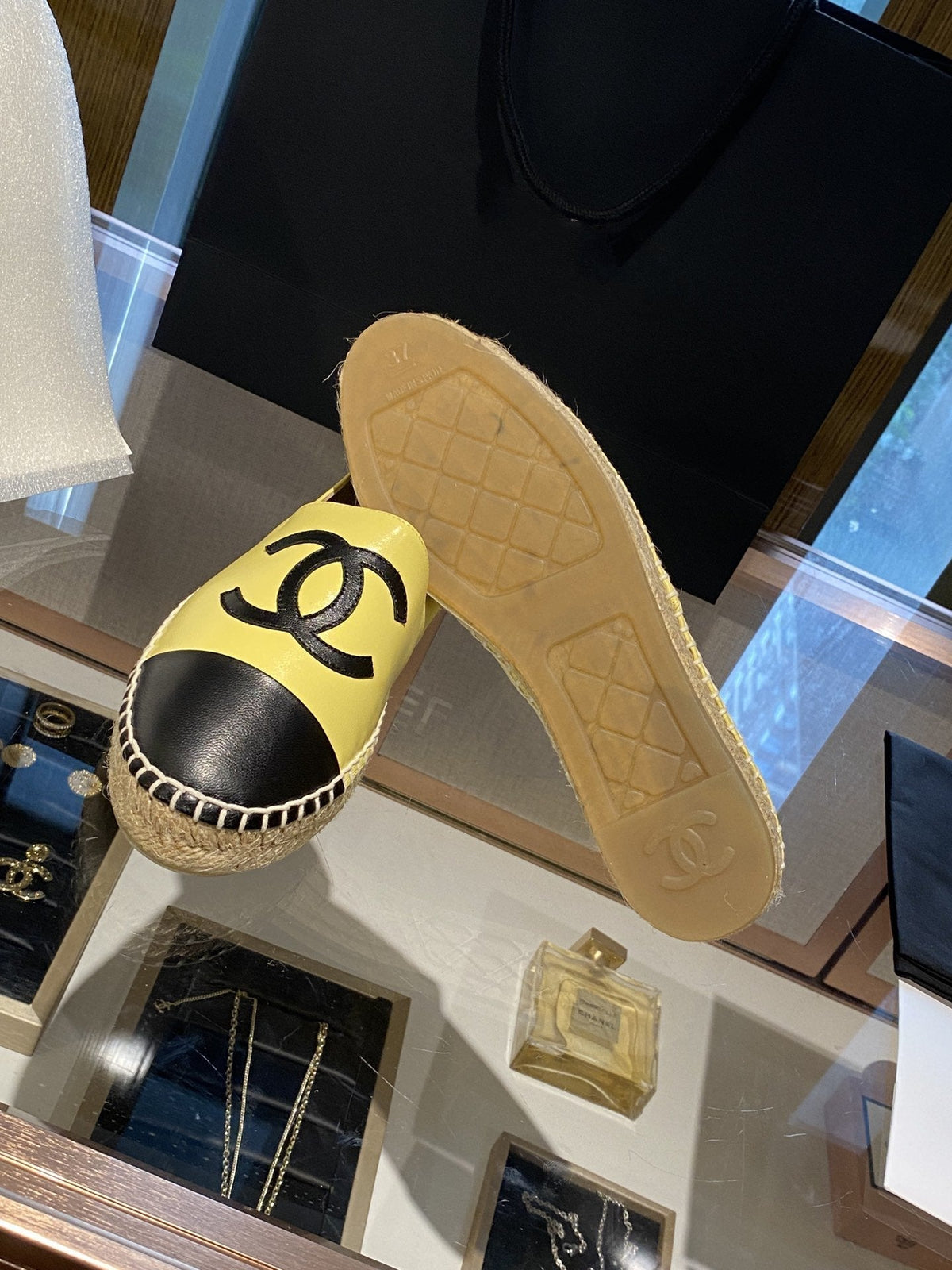 espadrilles yellow black lambskin
