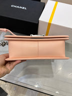 BOY BAG MEDIUM 25 PINK CAVIAR RUTHENIUM HARDWARE