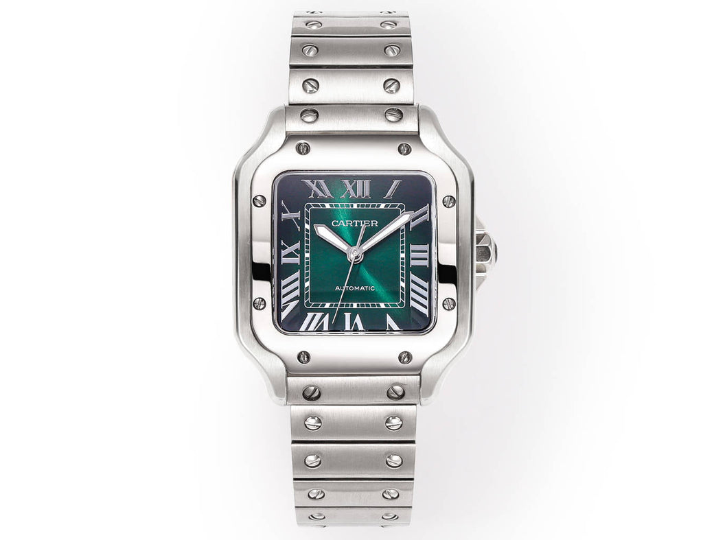 SANTOS LADY 35.1MM STEEL CASE DEEP GREEN DIAL