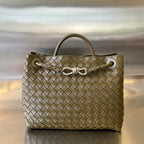 BV MEDIUM ANDIAMO 32CM OLIVE LAMBSKIN