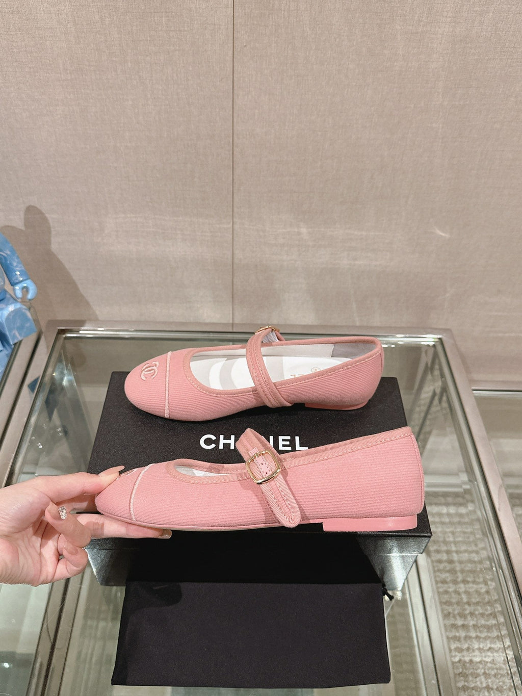 mary jane flat pink corduroy