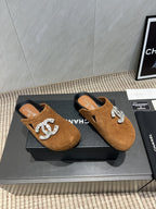 CC 25S Birkenstock Thick-Sole Loafers in Brown Velvet 442541