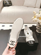 CC 25s Coco Beach Mary Jane Flats White and Black Mesh Cowhide 329016