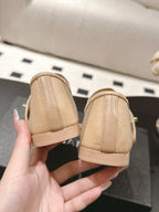 CC 25s Coco Beach Mary Jane Flats Beige and Black Mesh Cowhide 329017