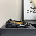 CC 25s Coco Beach Ballet Flats Glossy Black Sheepskin 331786