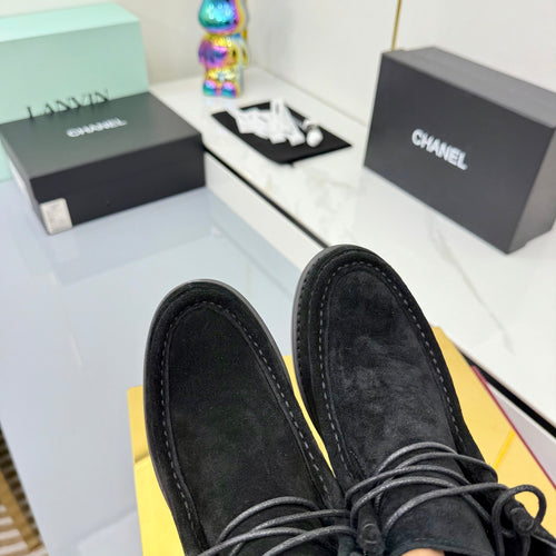 CC 25 Ankle Boots Black Suede Cowhide and Tweed 454710