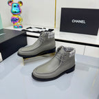 CC 25 Ankle Boots Gray Cowhide and Tweed 454713