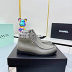 CC 25 Ankle Boots Gray Cowhide and Tweed 454713