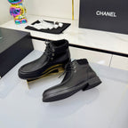 CC 25 Ankle Boots Black Cowhide and Tweed 454711