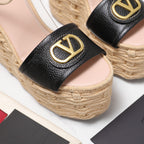 VL Flatform Sandal 15mm In Black Cowhide GHW 456390
