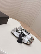 Prada Collapse Sneakers White Gray Re-Nylon and Suede With Metal Toecap 407095