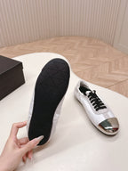 Prada Collapse Sneakers White Gray Re-Nylon and Suede With Metal Toecap 407095