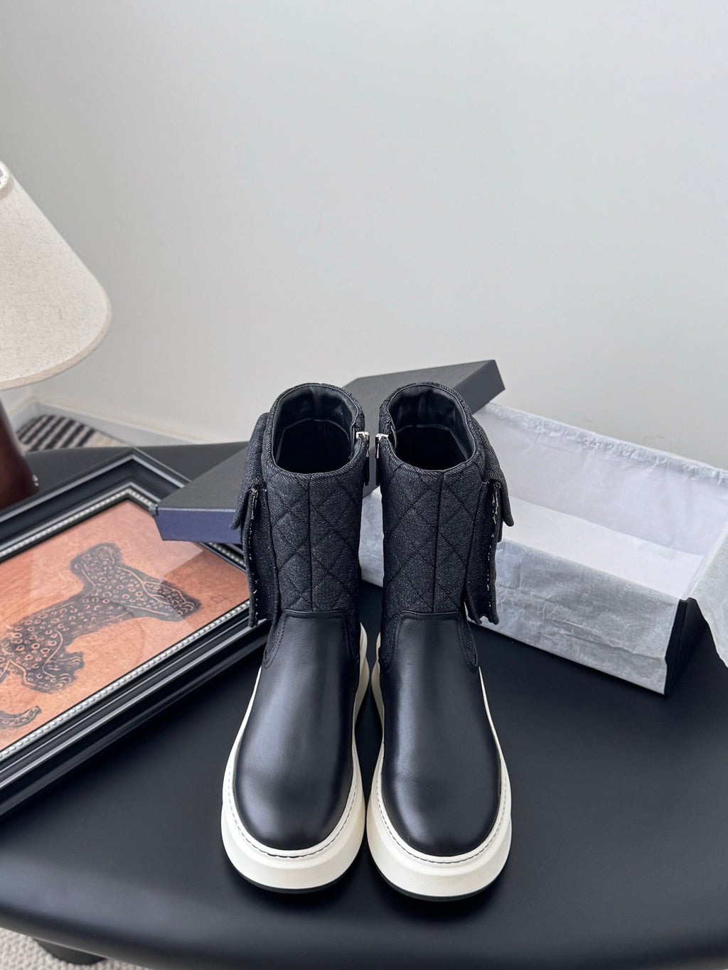 CC 25K Backpack Bucklet Boots Black Sheepskin 458711