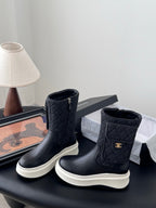CC 25K Backpack Bucklet Boots Black Sheepskin 458711