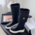 CC 25K Backpack Bucklet High Boots Black Sheepskin 458709