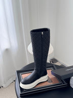 CC 25K Backpack Bucklet High Boots Black Sheepskin 458709