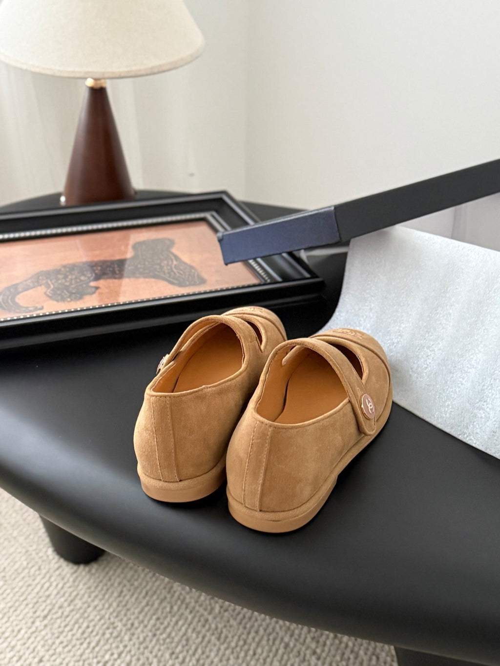 CC 25K Mary Jane Flats Tan Suede 458762
