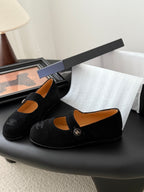 CC 25K Mary Jane Flats Black Suede 458760
