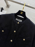 CC 25 3D Jacquard Silk Black Jacket
