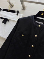 CC 25 3D Jacquard Silk Black Jacket