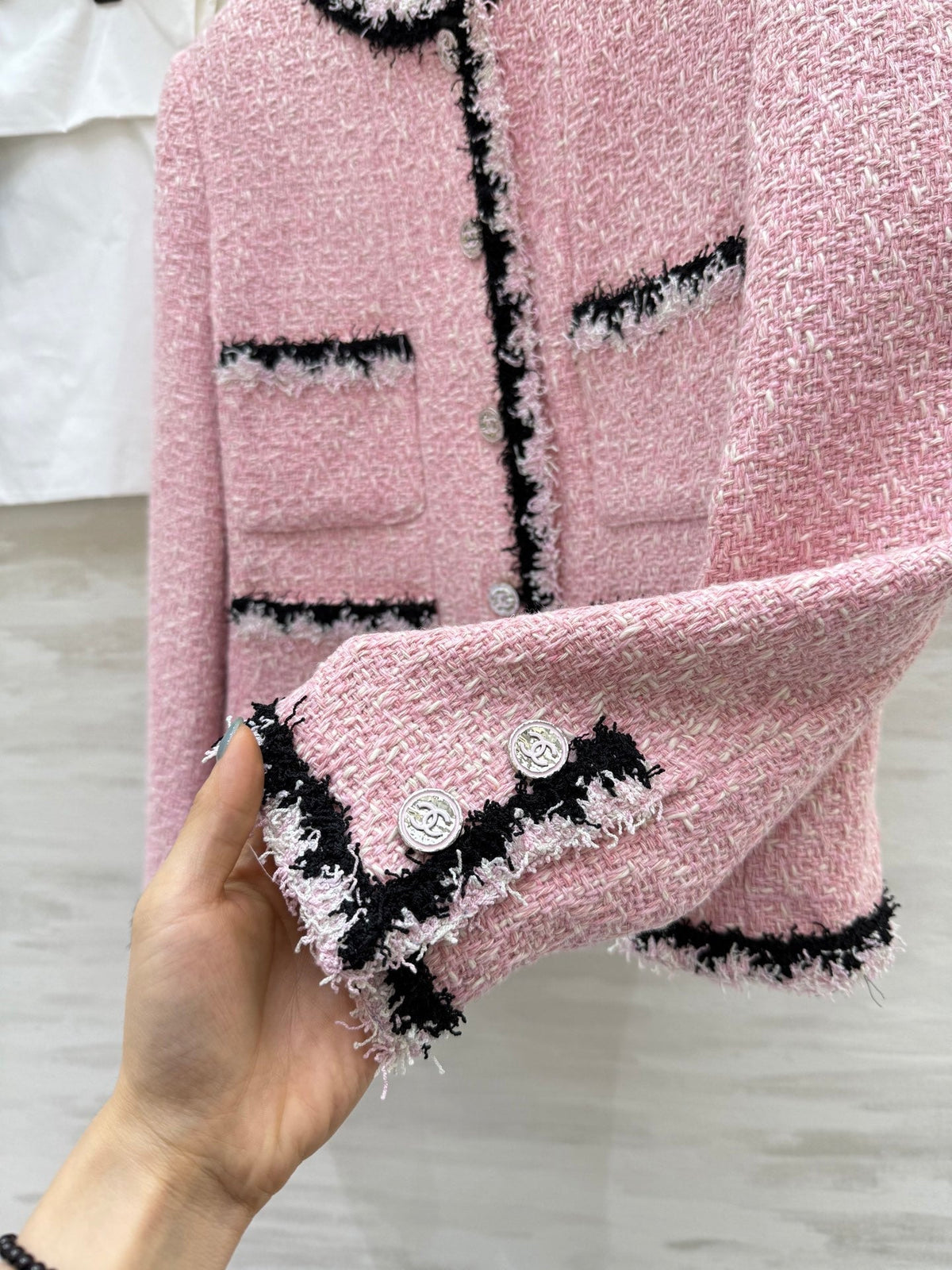 CC 25 Salzburg Wool Soft Tweed Braided Pink Jacket