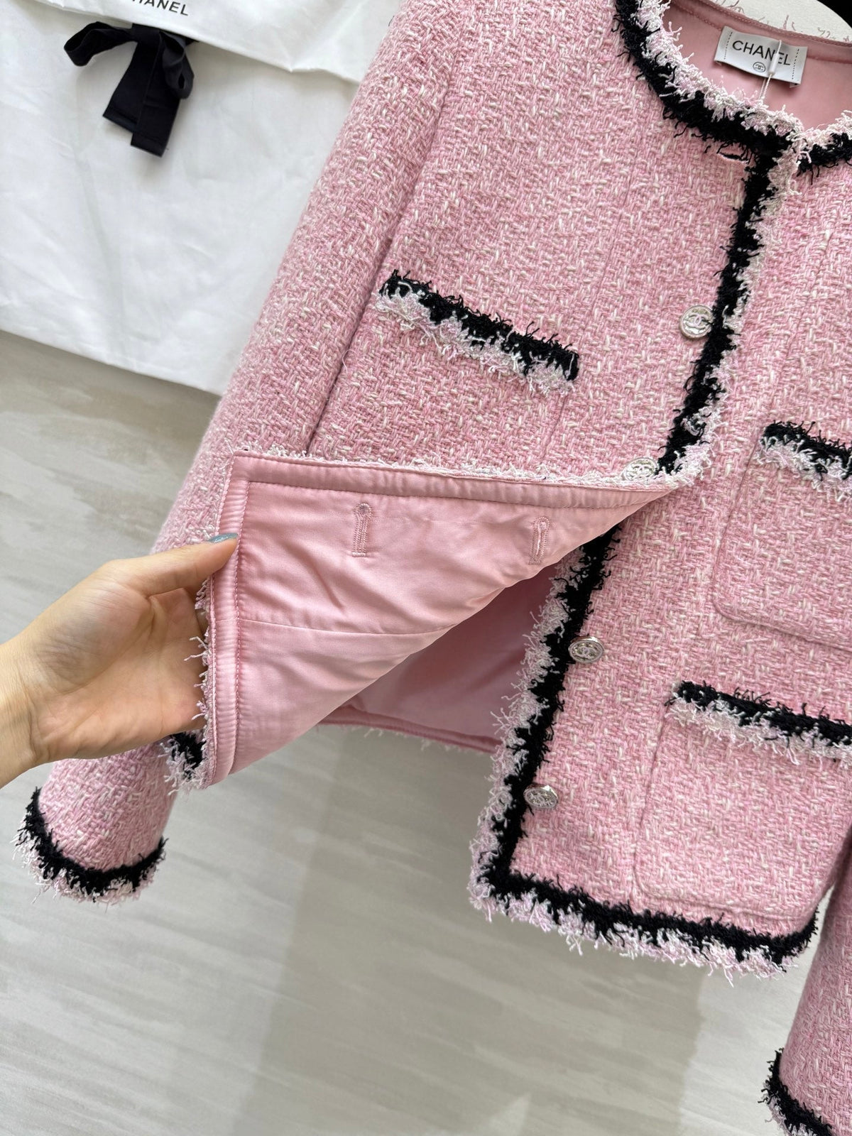 CC 25 Salzburg Wool Soft Tweed Braided Pink Jacket