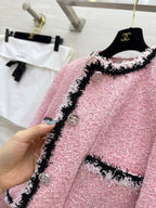 CC 25 Salzburg Wool Soft Tweed Braided Pink Jacket