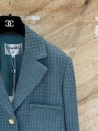 CC 25B Peacock Green Tweed Vest Jacket
