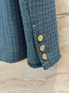 CC 25B Peacock Green Tweed Vest Jacket