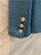 CC 25B Peacock Green Tweed Vest Jacket