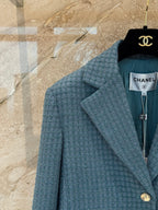 CC 25B Peacock Green Tweed Vest Jacket