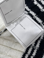 CC 25 Striped Knit Skirt White Wool