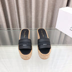 CD Dway Jelly-Colored Platform Heel 100mm Sandals Black Calskin