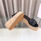 CD Dway Jelly-Colored Platform Heel 100mm Sandals Navy Blue Calskin