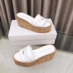 CD Dway Jelly-Colored Platform Heel 100mm Sandals White Calskin