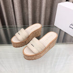 CD Dway Jelly-Colored Platform Heel 100mm Sandals Cream Calfskin