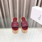 CD Dway Jelly-Colored Platform Heel 100mm Sandals Red Calfskin