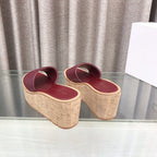 CD Dway Jelly-Colored Platform Heel 100mm Sandals Red Calfskin