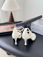 CC 25B Mary Janes 85mm High Heel White Sheepskin