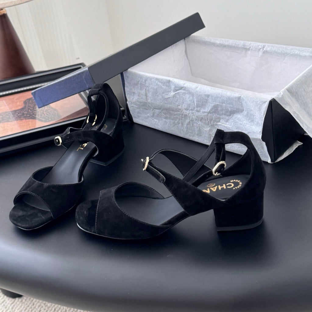 CC 25B Mary Janes 55mm High Heel Black Suede