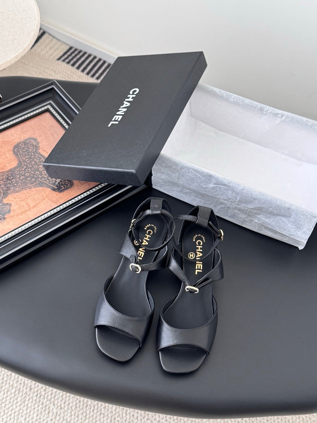 CC 25B Mary Janes 55mm High Heel Black Sheepskin