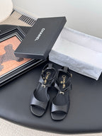 CC 25B Mary Janes 55mm High Heel Black Sheepskin
