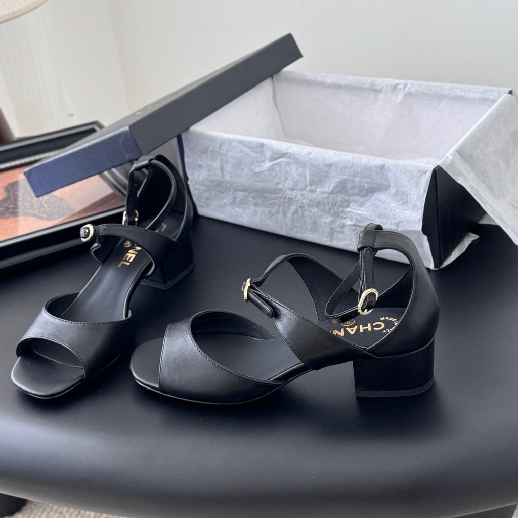 CC 25B Mary Janes 55mm High Heel Black Sheepskin