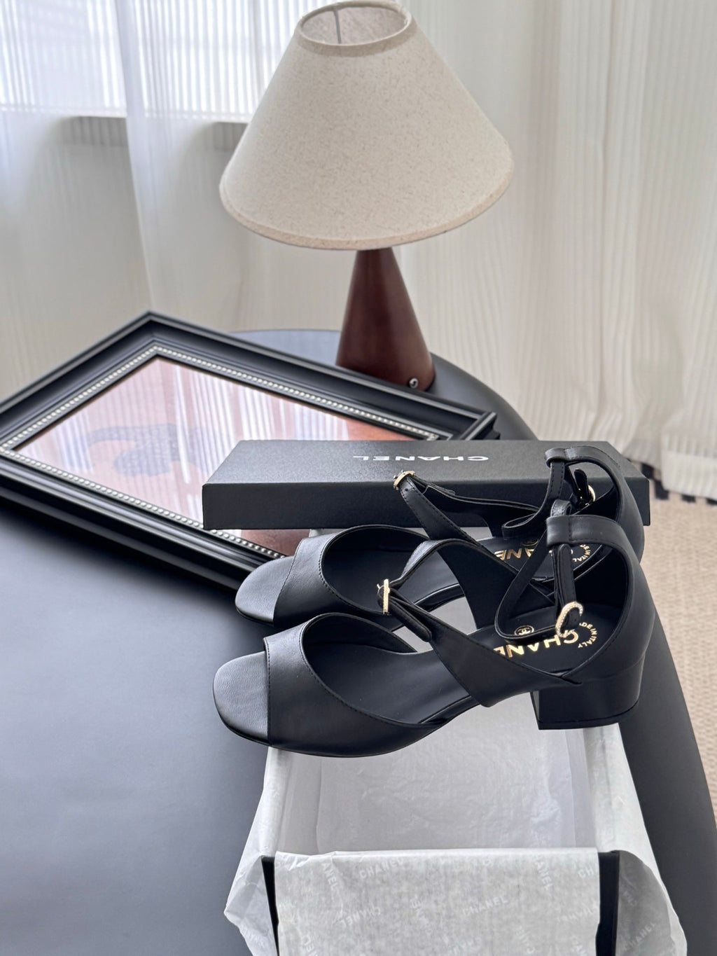 CC 25B Mary Janes 55mm High Heel Black Sheepskin