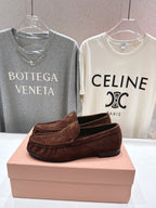 Miumiu 25 Loafer Brown Black Cowhide Suede 175774
