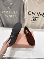 Miumiu 25 Loafer Brown Black Cowhide Suede 175774
