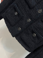 CC 25 Round-Neck Black Tweed Jacket 304703