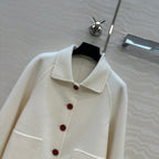 HM Coat White Wool and Cashmere 304571
